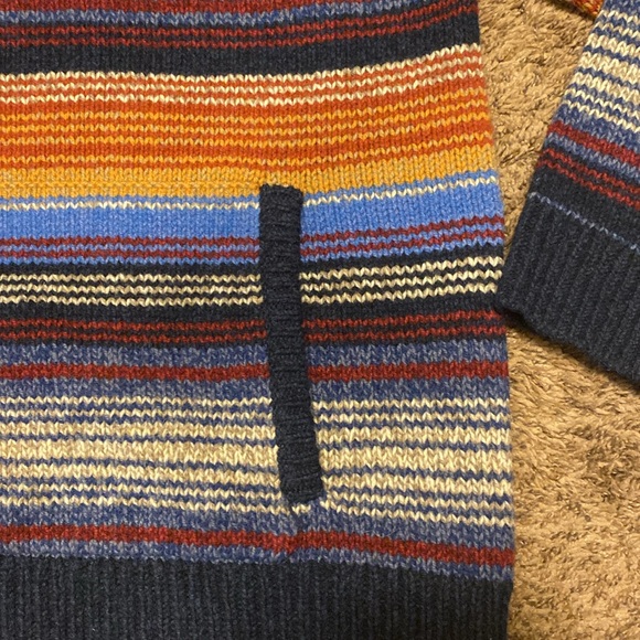 L.L.Bean Stripe Rag Wool Lambs’ Wool Hoodie Sweater Size XL - Picture 5 of 8